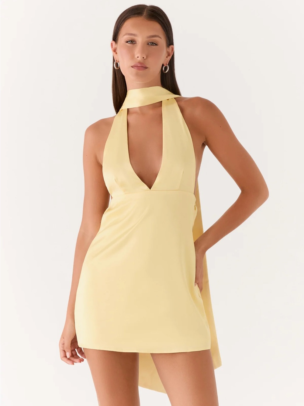Peppermayo Lemon Halter Mini Dress